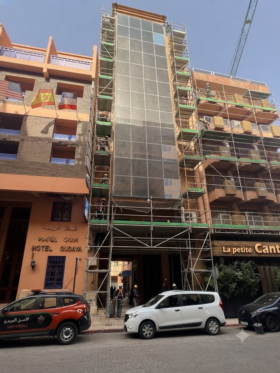 Échafaudage façade Kenovas - rénovation bâtiment